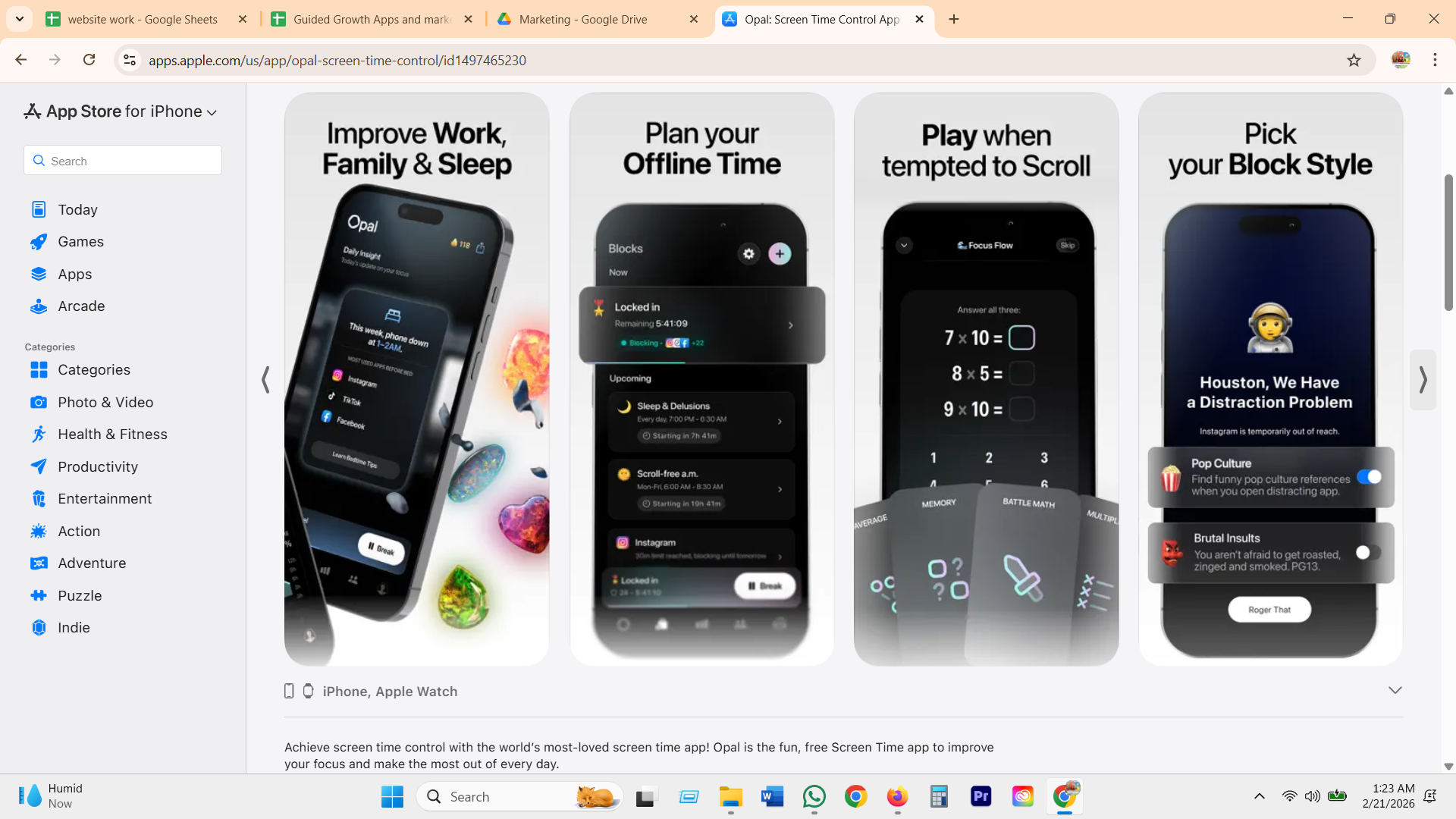 Opal limit distracting apps screen