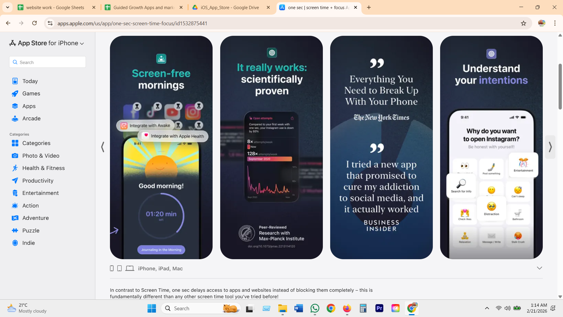 one sec reason chip screen, understand your intentions