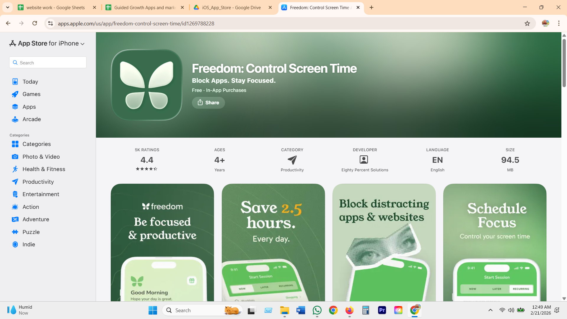 Freedom onboarding, schedule focus and save 2.5 hours